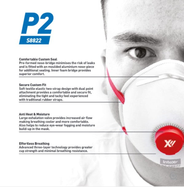 Intex Dust & Mist Mask P2 with Valve (Pack of 12)